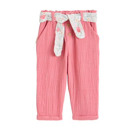 Pantalon enfant en gaze de coton anaelle Rose 2 - vertbaudet enfant 