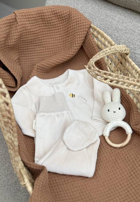 Bébé-Ensemble-Ensemble bébé gilet et pantalon à pied en velours eden
