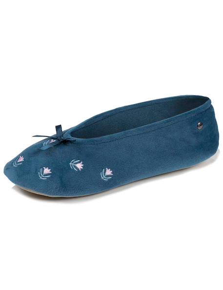 Chaussons ballerines ultra confortables, semelle en cuir, détail grand nœud Aubergine+Bleu canard+Bleu canardfleurs+Girafe+Gris chiné clair+Ivoire+Rayure marinière+Rayuresbleues+Rouge+Sauge+Vert d'eau 18 - vertbaudet enfant 