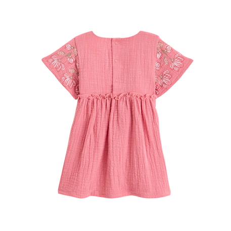 Robe enfant en gaze de coton + chouchou anaelle Rose 3 - vertbaudet enfant 