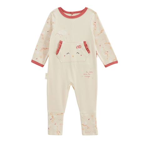 Pyjama bébé à pieds retroussables poésie d'été Vanille 2 - vertbaudet enfant 