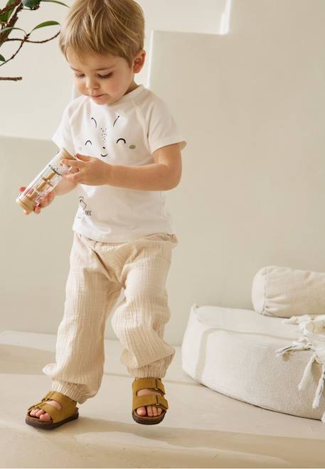 Bébé-Ensemble-Ensemble bébé t-shirt et pantalon en gaze de coton eden