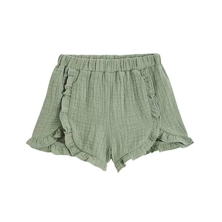 Short enfant en gaze de coton anaelle Kaki 2 - vertbaudet enfant 