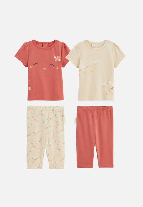 Lot de 2 pyjamas courts enfant 2 pièces poésie d'été Vanille 1 - vertbaudet enfant 