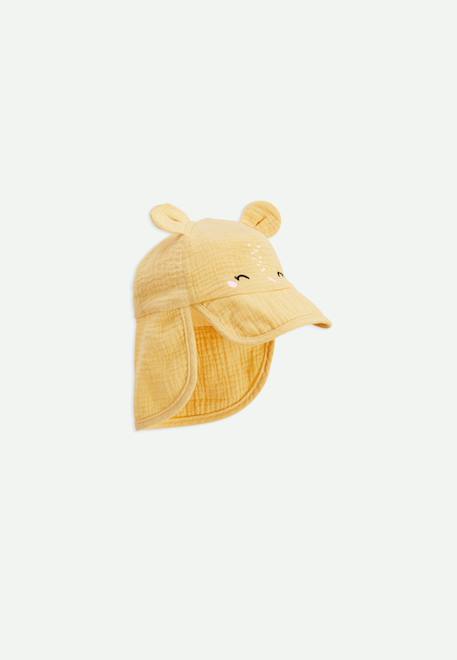 Bébé-Accessoires-Bonnet, écharpe, gants-Casquette cache-cou bébé en gaze de coton camila