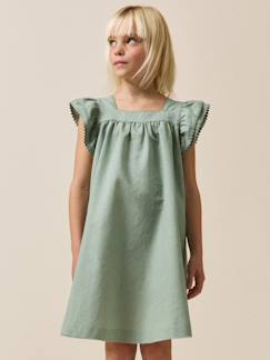 Robe clémence  lin et coton - collection fêtes et mariages  - vertbaudet enfant