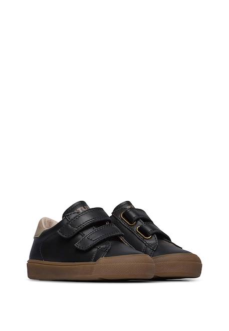 Baskets en cuir eindhoven 2 vl. Bleu foncé-+Marron-vert-+Noir-or- 12 - vertbaudet enfant 