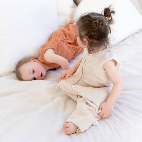 Gigoteuse jambes séparables été  - tog 0.5 gaze douce d'été Ficelle+Glacier+Rosa 4 - vertbaudet enfant 