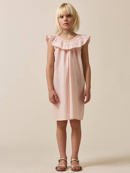 Robe fille clotilde lin et coton - collection fêtes et mariages Rose 5 - vertbaudet enfant 
