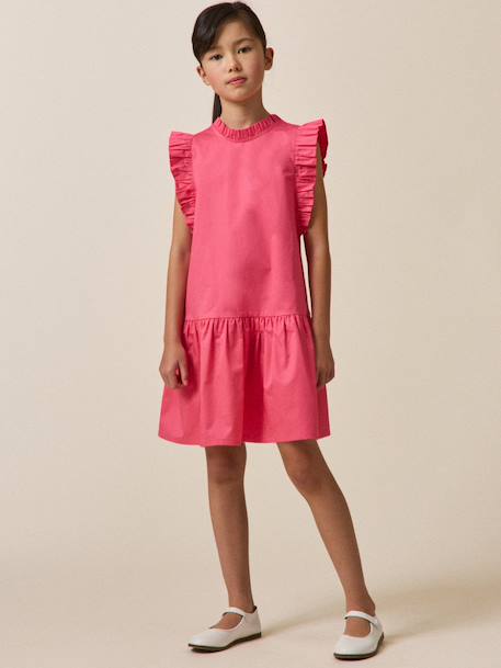 Robe  charlotte en satin de coton - collection couture Rose pivoine 5 - vertbaudet enfant 