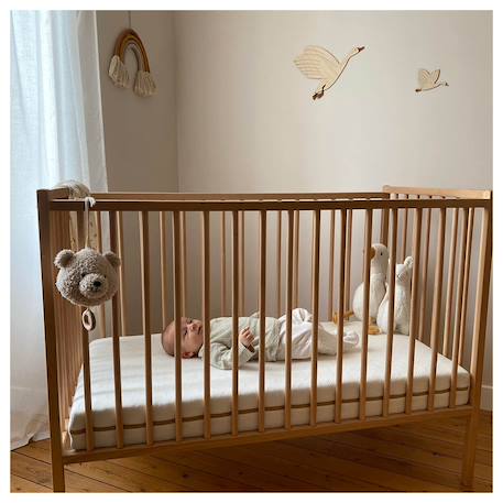 Matelas coton 60x120cm déhoussable à 360° Beige 4 - vertbaudet enfant 