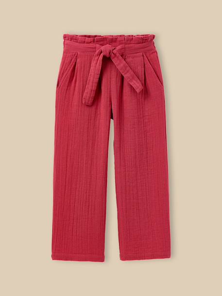 Fille-Pantalon en gaze en coton biologique