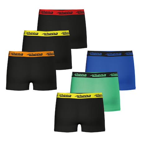 Lot de 6 boxers garçon ecopack trio choc Noir - Vert - Bleu+Noir-bleu-rouge+Noir-noir-noir-bleu-rouge-turquoise 3 - vertbaudet enfant 