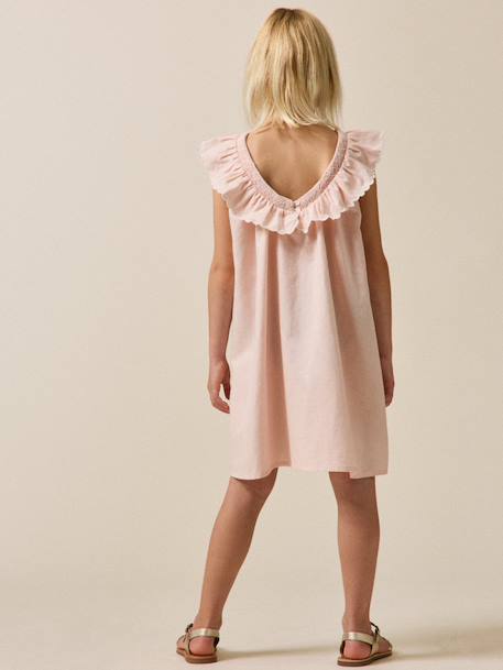 Robe fille clotilde lin et coton - collection fêtes et mariages Rose 4 - vertbaudet enfant 