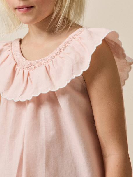 Robe fille clotilde lin et coton - collection fêtes et mariages Rose 3 - vertbaudet enfant 