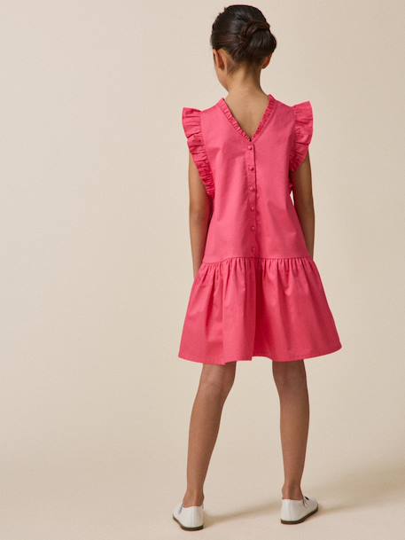 Robe  charlotte en satin de coton - collection couture Rose pivoine 4 - vertbaudet enfant 