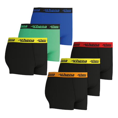 Lot de 6 boxers garçon ecopack trio choc Noir - Vert - Bleu+Noir-bleu-rouge+Noir-noir-noir-bleu-rouge-turquoise 2 - vertbaudet enfant 