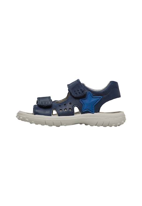 Sandales en cuir avec étoile dock Beige-+Bleu-jaune+Céleste-orange+Marine- 18 - vertbaudet enfant 