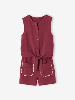 -Ensemble short top fille gaze coton