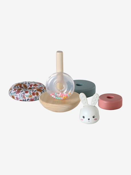 Tour à empiler lapin en bois FSC® Rétro Flower 2 - vertbaudet enfant 