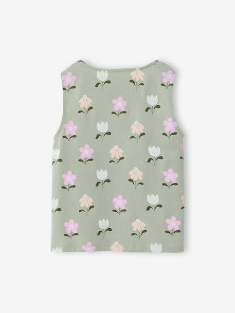 T-shirt sans manches écru+vert sauge 5 - vertbaudet enfant 