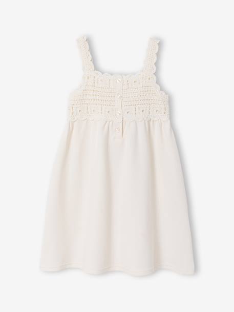 Robe fille crochet bretelles écru 3 - vertbaudet enfant 
