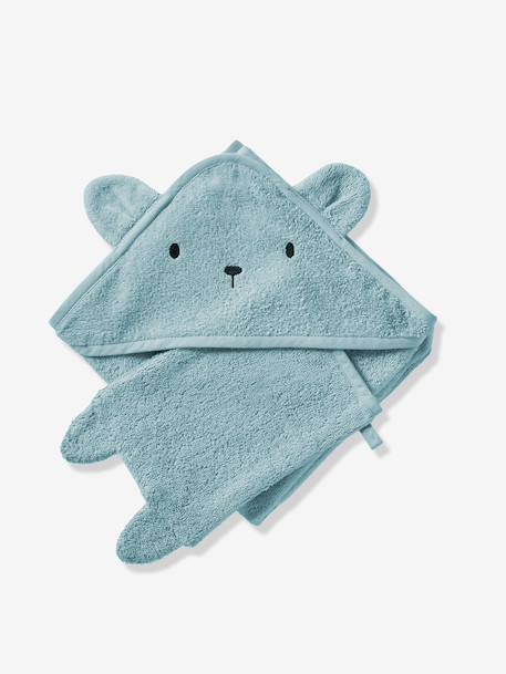 Bébé-Cape, peignoir de bain-Cape de bain + gant de toilette BIO*