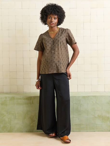 Pantalon fluide et large de grossesse bleu jean+noir+olive 6 - vertbaudet enfant 