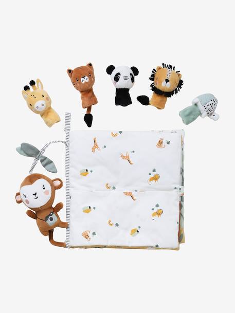 Livre bébé d'éveil + peluches TANZANIE blanc 2 - vertbaudet enfant 