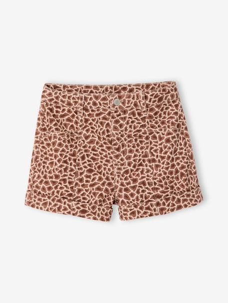 Short twill fille imprimé beige 2 - vertbaudet enfant 
