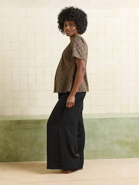 Pantalon fluide et large de grossesse bleu jean+noir+olive 7 - vertbaudet enfant 