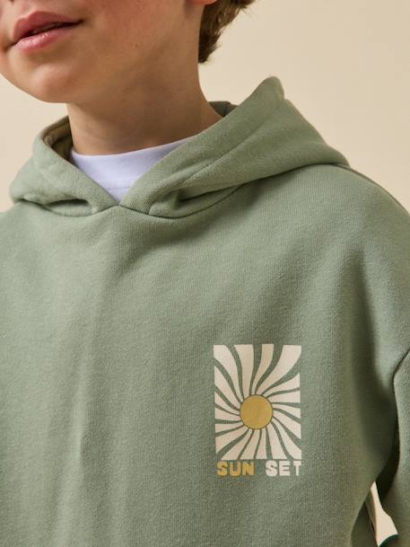 Sweat à capuche garçon - coton biologique Tilleul 3 - vertbaudet enfant 