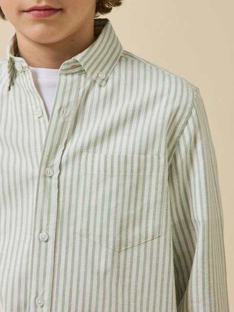 Chemise rayée oxford garçon Rayure bleue+Rayure rouge+Rayure verte 11 - vertbaudet enfant 