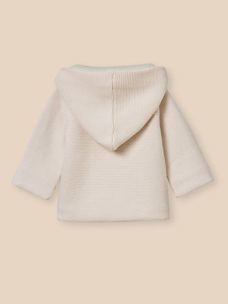 Gilet doublé bébé en coton et laine Ecru 4 - vertbaudet enfant 