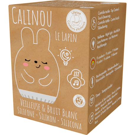 Mini veilleuse bruit blanc calinou Blanc+Gris+Orange 6 - vertbaudet enfant 