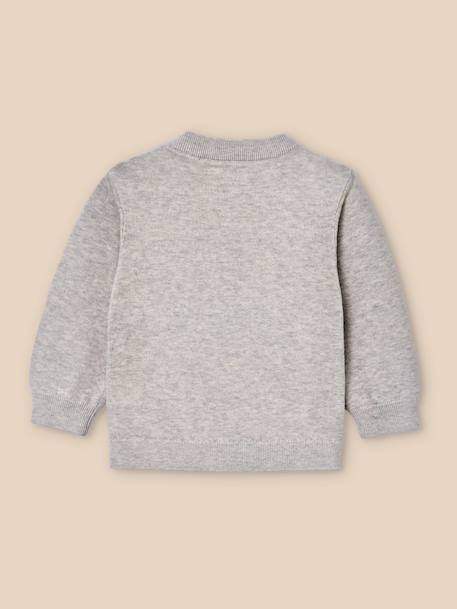 Pull bébé en coton biologie et laine Gris chine clair 4 - vertbaudet enfant 