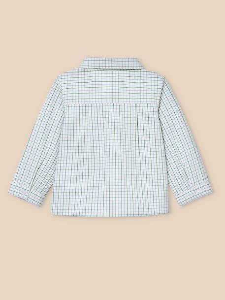 Chemise à carreaux tattersall bébé Carreaux bleu/vert 3 - vertbaudet enfant 