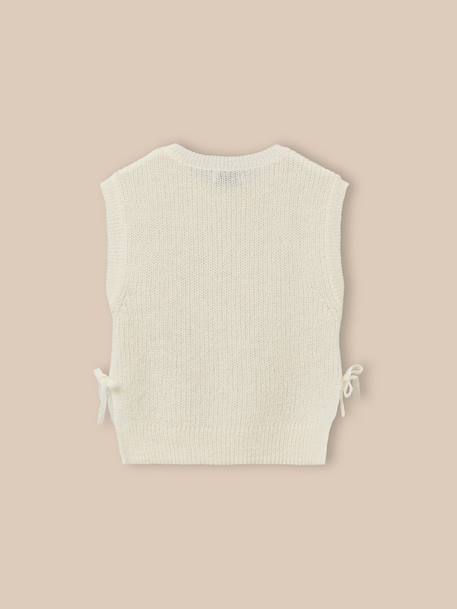 Pull sans manches fille - collection junior Ecru 4 - vertbaudet enfant 