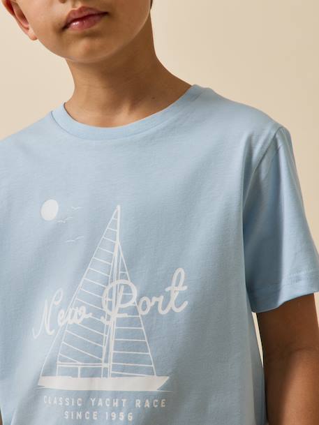 T-shirt imprimé garçon - coton biologique Blanc/surf+Bleu ciel / voilier+Bleu/skate+Celadon/fish+Gris chine/tennis+Marine / surflife 6 - vertbaudet enfant 