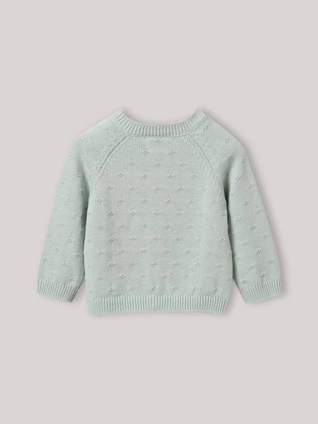 Cardigan maille ajourée bébé - coton biologique Ecru+Jaune pastel+Tangerine+Vert pastel 18 - vertbaudet enfant 