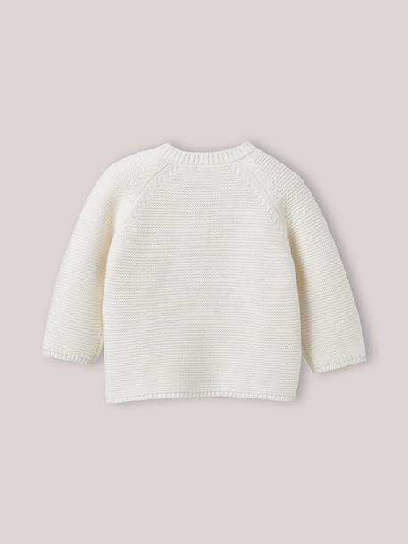 Cardigan en coton biologique et laine bébé Ecru 4 - vertbaudet enfant 