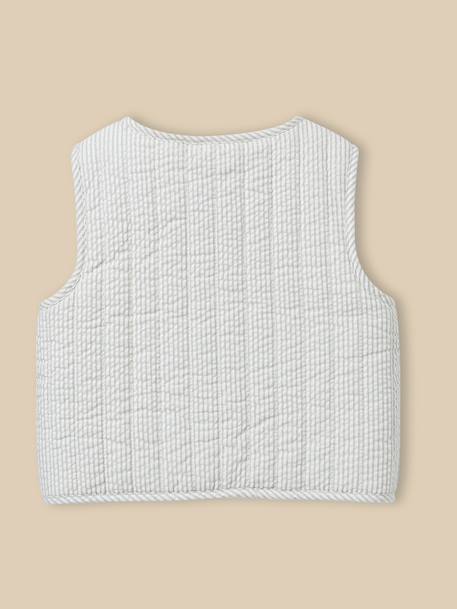 Gilet sans manche réversible bébé Rayure amande 4 - vertbaudet enfant 