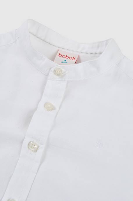 Chemise lin manches longues Blanc 3 - vertbaudet enfant 