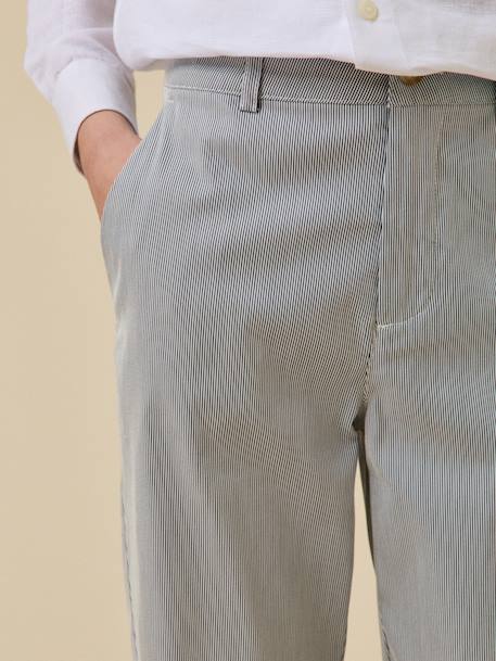 Pantalon de costume rayé garçon - collection fêtes et mariages Rayure bleu grise 3 - vertbaudet enfant 