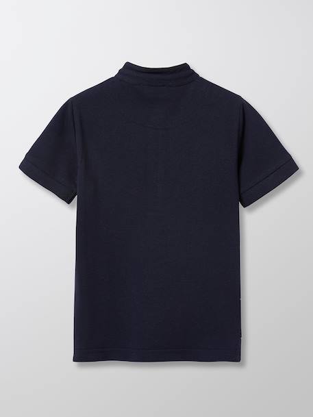 Polo garçon - coton bio Bleu fonce uni 4 - vertbaudet enfant 