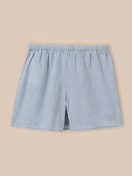 Jupe-short en seersucker fille Rayure seersucker bleu 3 - vertbaudet enfant 