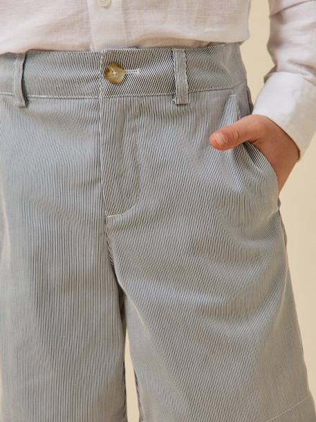 Bermuda rayé garçon - collection fêtes et mariages Rayure bleu grise 3 - vertbaudet enfant 