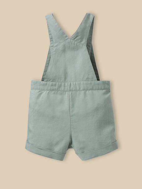 Salopette courte bébé lin et coton Celadon 4 - vertbaudet enfant 