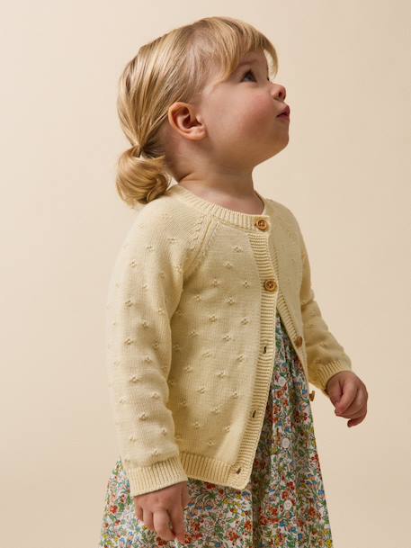 Bébé-Cardigan maille ajourée bébé - coton biologique