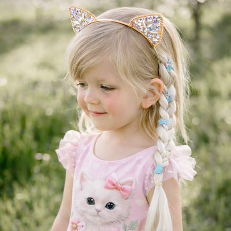 Bandeau à cheveux serre-tête chat strass Jaune 2 - vertbaudet enfant 